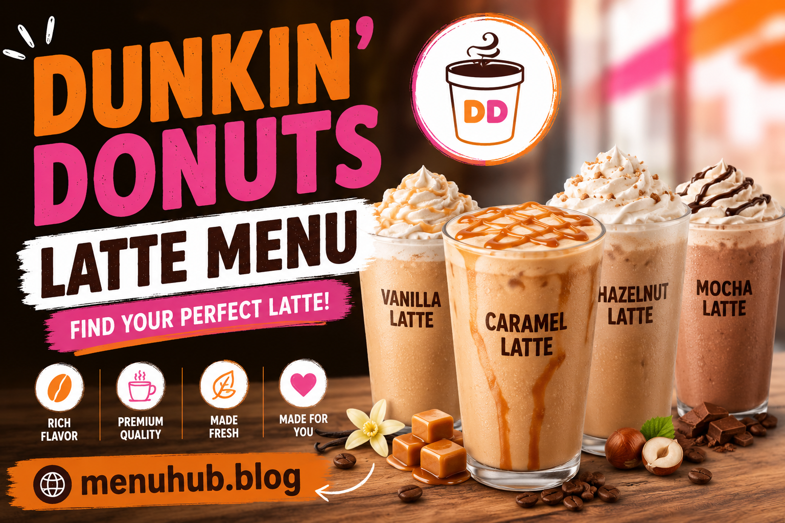 Dunkin Donuts Latte Menu with Prices 2026
