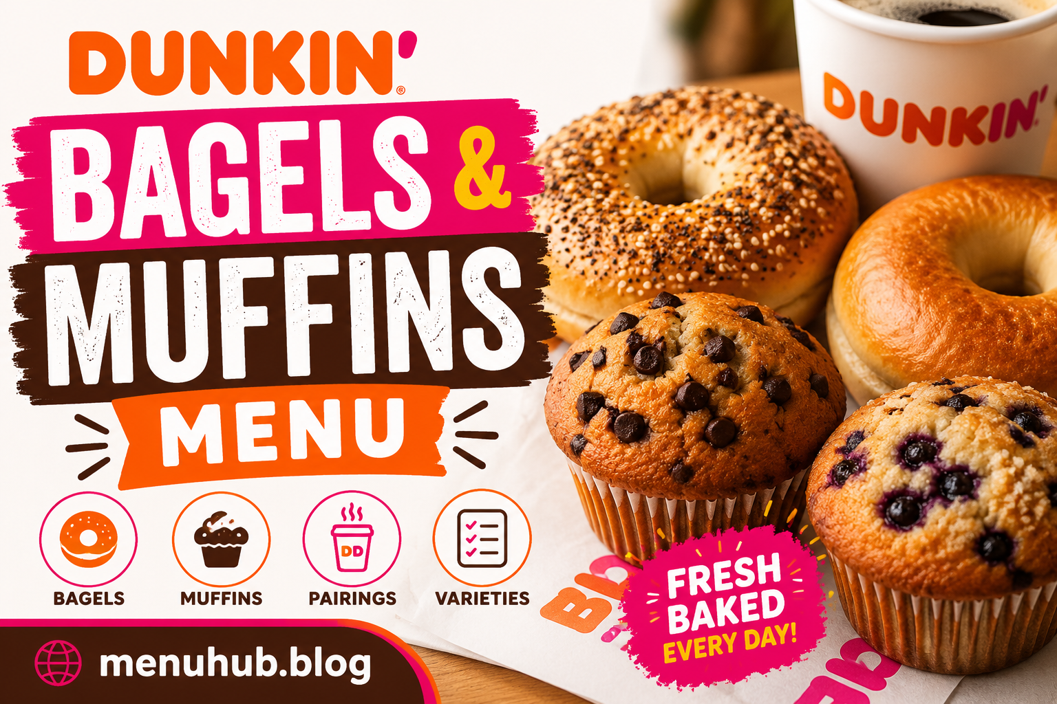 Dunkin Donuts Bagels & Muffins Menu with Prices 2026